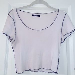 brandy Melville cropped white short sleeve